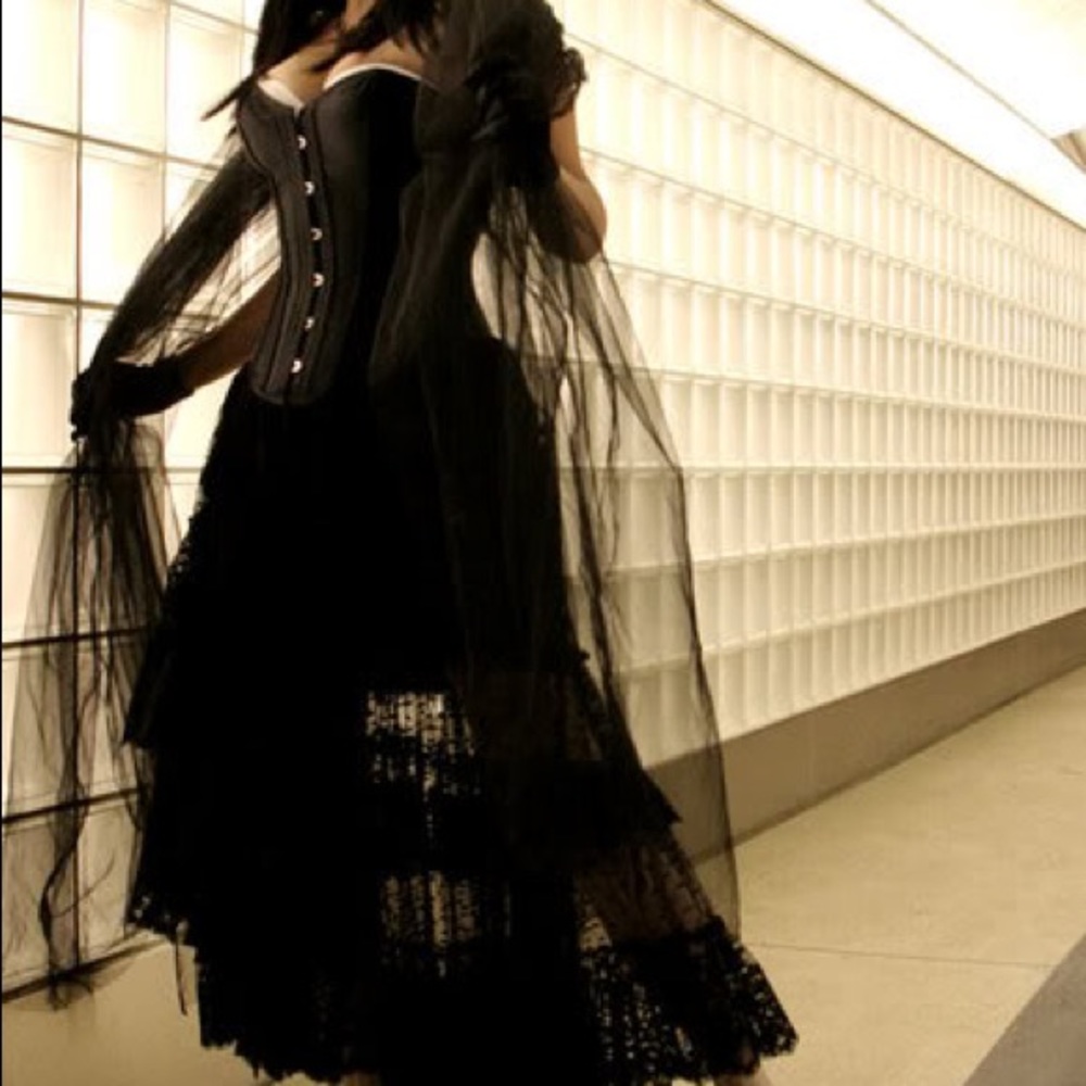 Versatile Steel-Boned Satin Corset Black Y2K Goth